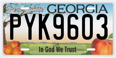 GA license plate PYK9603