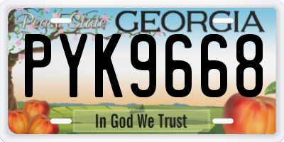 GA license plate PYK9668