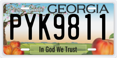 GA license plate PYK9811