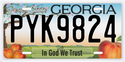 GA license plate PYK9824