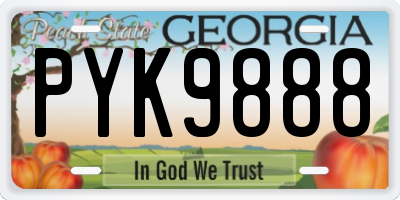 GA license plate PYK9888