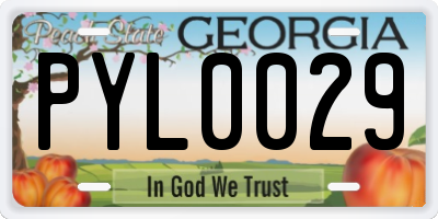 GA license plate PYL0029