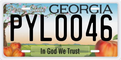GA license plate PYL0046