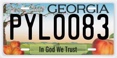 GA license plate PYL0083