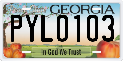 GA license plate PYL0103