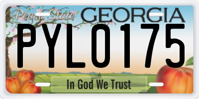 GA license plate PYL0175