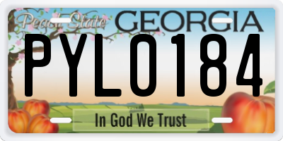 GA license plate PYL0184
