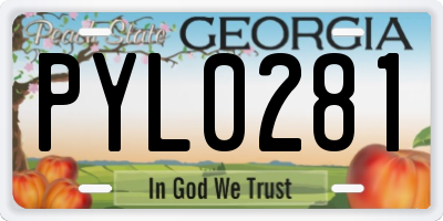 GA license plate PYL0281