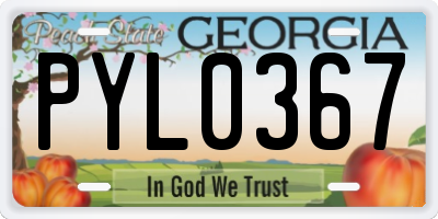 GA license plate PYL0367