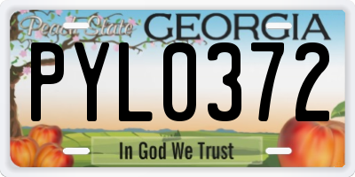 GA license plate PYL0372