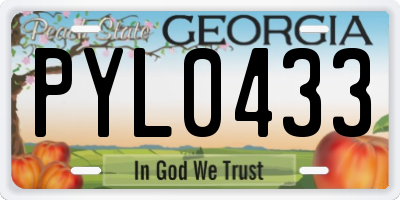 GA license plate PYL0433