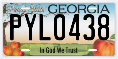 GA license plate PYL0438
