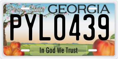 GA license plate PYL0439