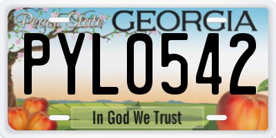 GA license plate PYL0542