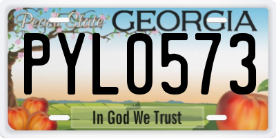 GA license plate PYL0573