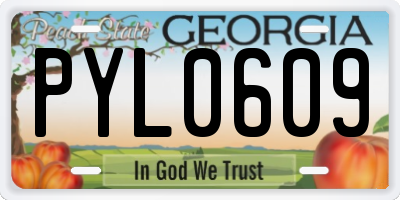 GA license plate PYL0609