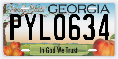 GA license plate PYL0634