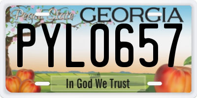 GA license plate PYL0657