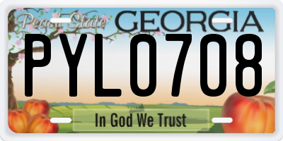 GA license plate PYL0708