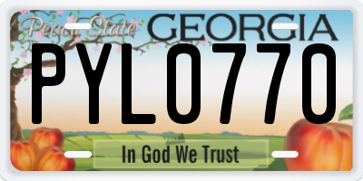 GA license plate PYL0770