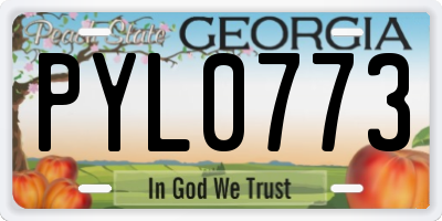 GA license plate PYL0773