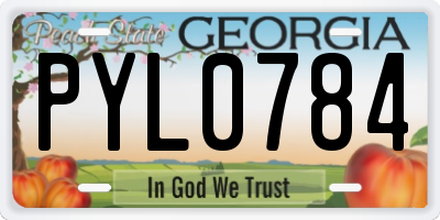 GA license plate PYL0784