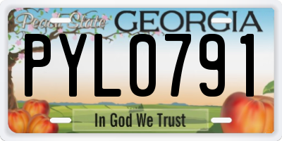 GA license plate PYL0791