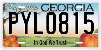 GA license plate PYL0815