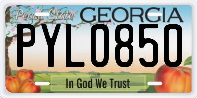 GA license plate PYL0850