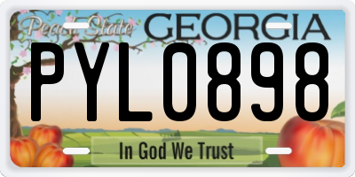 GA license plate PYL0898