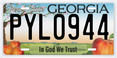 GA license plate PYL0944