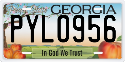 GA license plate PYL0956