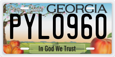 GA license plate PYL0960