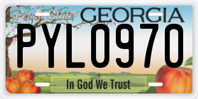 GA license plate PYL0970