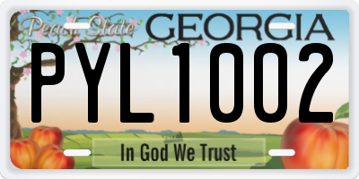 GA license plate PYL1002