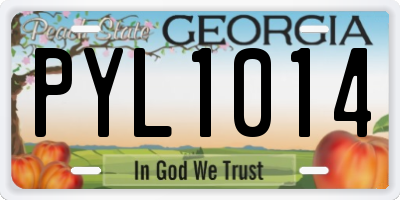 GA license plate PYL1014
