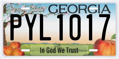 GA license plate PYL1017