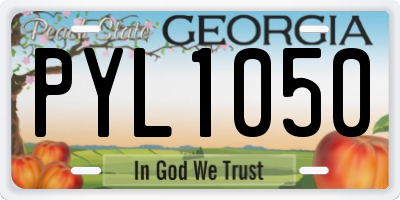 GA license plate PYL1050