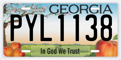 GA license plate PYL1138