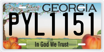 GA license plate PYL1151