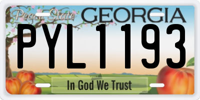 GA license plate PYL1193