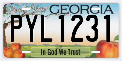 GA license plate PYL1231