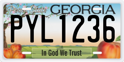 GA license plate PYL1236