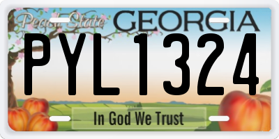 GA license plate PYL1324