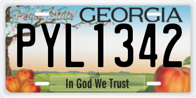 GA license plate PYL1342
