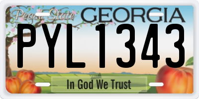 GA license plate PYL1343