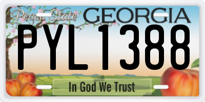 GA license plate PYL1388