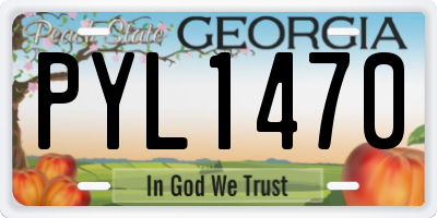 GA license plate PYL1470