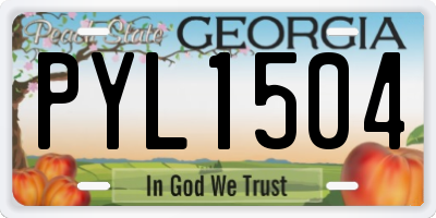 GA license plate PYL1504