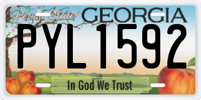 GA license plate PYL1592